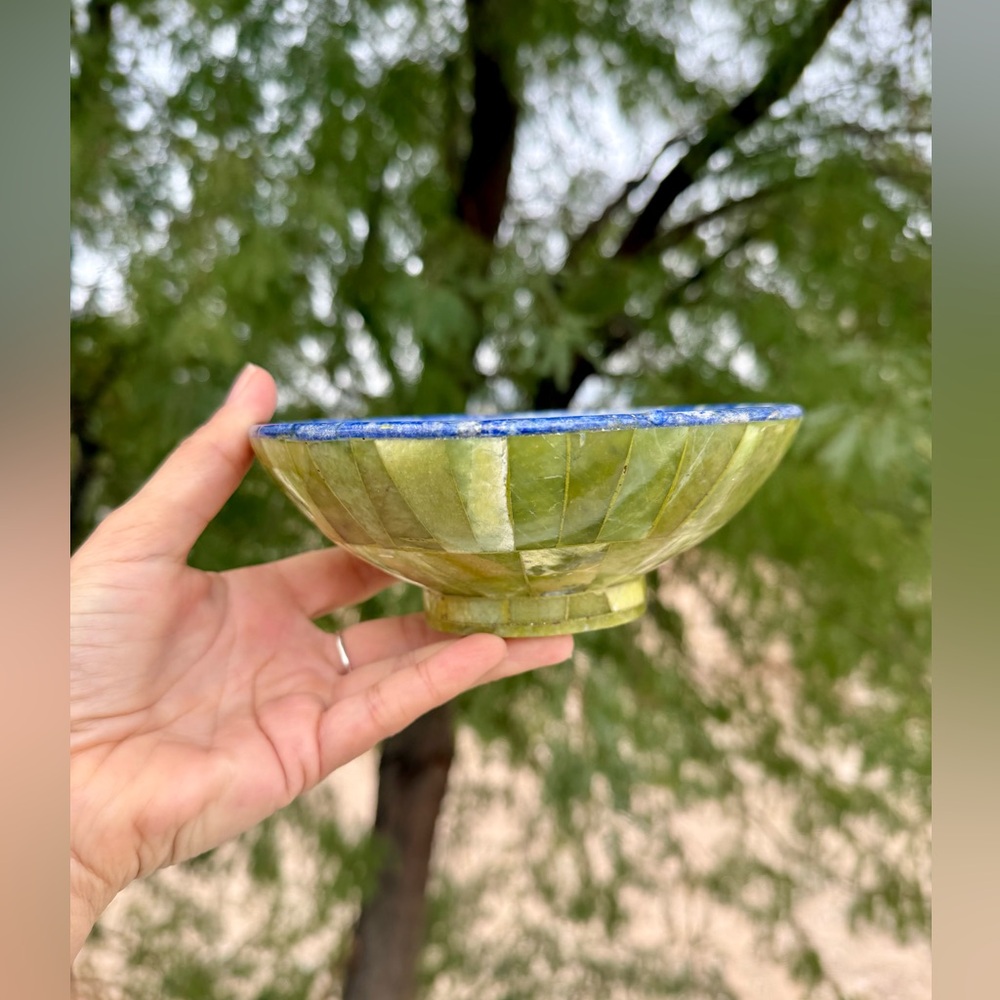Serpentine & Lapis Lazuli bowl - Picture 8 of 8